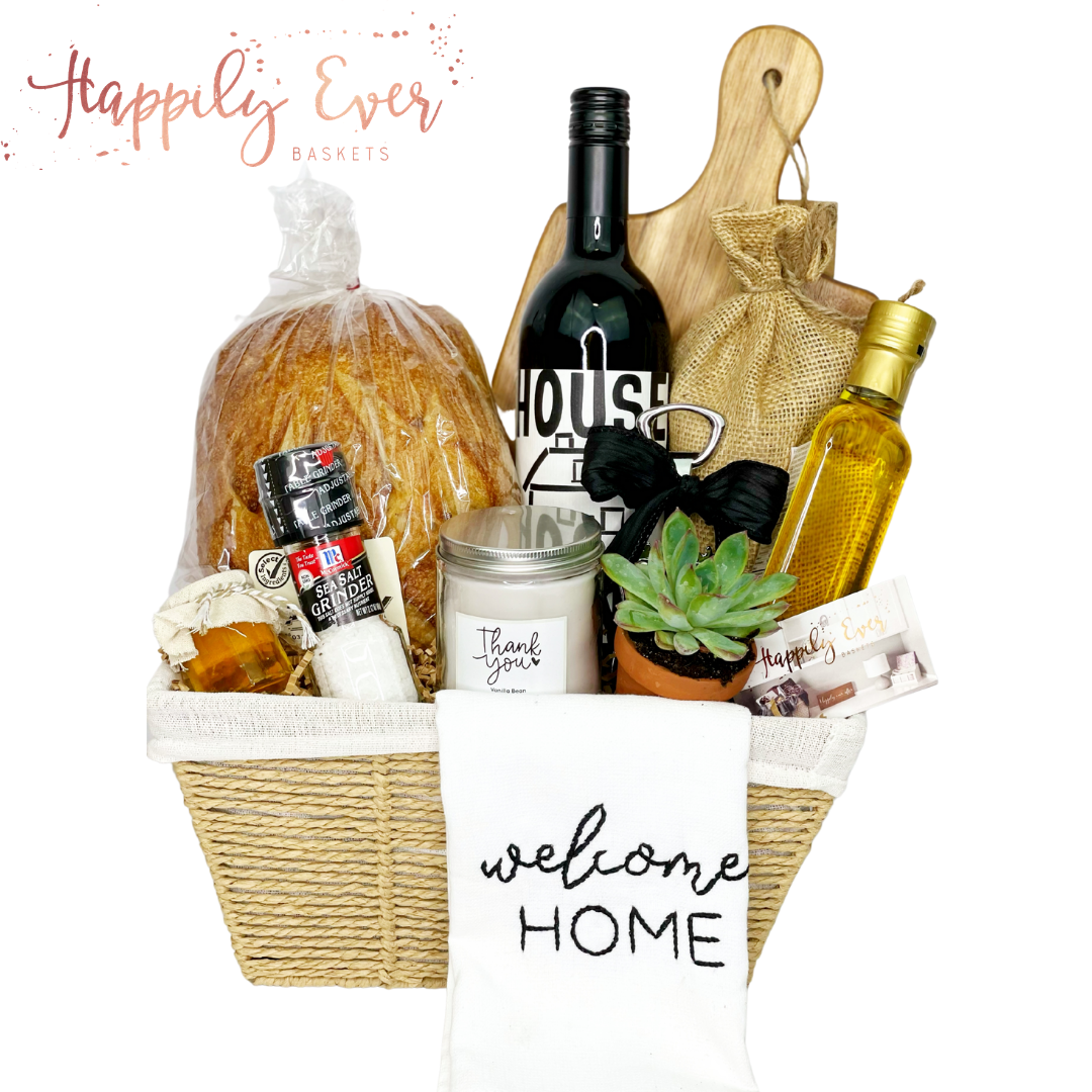 Home Is Where The Heart Is Housewarming Gift Basket- housewarming
